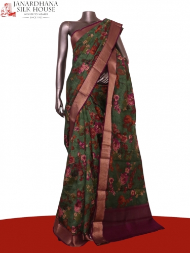 Floral Pure Printed Silk Saree